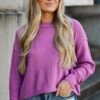 FINAL SALE - Comfy Moments Purple Oversized Sweater -Trendy Clothing Store 0R4A3391