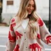 Wildly Styled Oatmeal Tiger Oversized Sweater Cardigan
