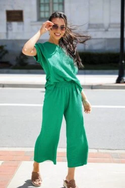 Sweet Surprise Textured Wide Leg Pants