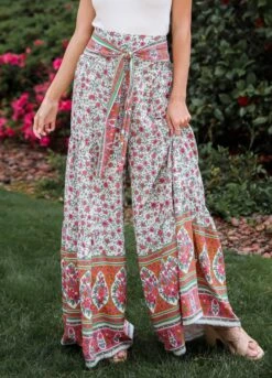 Vibrant Sun Floral Wide Leg Pants