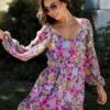 Elite Sweetness Lavender Floral Mini Dress