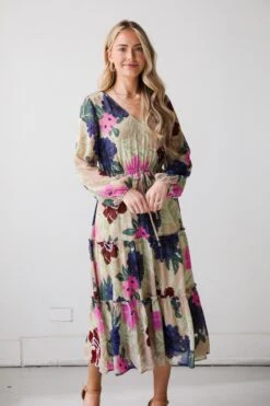 FINAL SALE - Blossoming Attitude Midi Dress -Trendy Clothing Store 2P4A2188