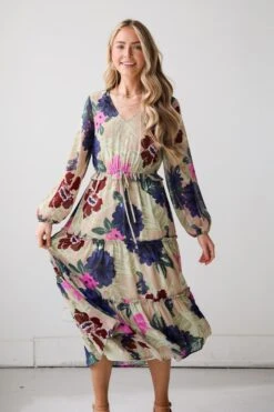FINAL SALE - Blossoming Attitude Midi Dress -Trendy Clothing Store 2P4A2225