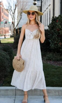 Blissfully Graceful Cream Floral Maxi Dress