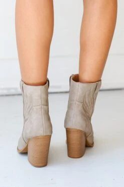 FINAL SALE - Take A Look Taupe Western Booties -Trendy Clothing Store shopdressup ankle boots 18 4b6912eb 1916 46d3 94ce a623d2bd5711