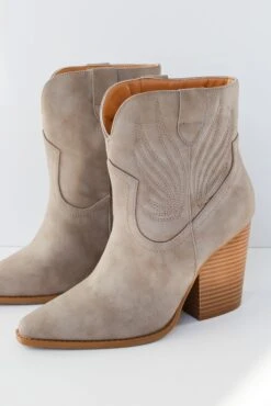 FINAL SALE - Take A Look Taupe Western Booties -Trendy Clothing Store shopdressup ankle boots 21 07dbb103 400b 484d b0e3 f071fc671cb0