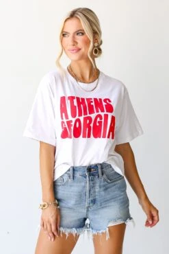 White Athens Georgia Cropped Tee -Trendy Clothing Store shopdressup athens tee 7 e6d4b337 ce97 4c4e b98d 176d6515cb63