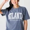 Denim Atlanta Baseball Block Letter Tee -Trendy Clothing Store shopdressup atl tee 3 04a5b13b bbfa 43da 896b cc407c7a56c7