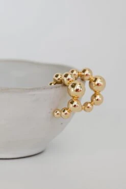 Monica Gold Ball Hoop Earrings