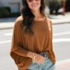 FINAL SALE - Dash Of Charm Oversized Top -Trendy Clothing Store shopdressup basic top