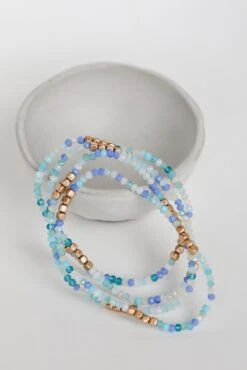 Olivia Blue Beaded Bracelet Set -Trendy Clothing Store shopdressup beaded bracelets 5 14a76850 0965 4d48 863b b098f62658a0