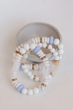 Julia White Beaded Bracelet Set -Trendy Clothing Store shopdressup beaded bracelets 9