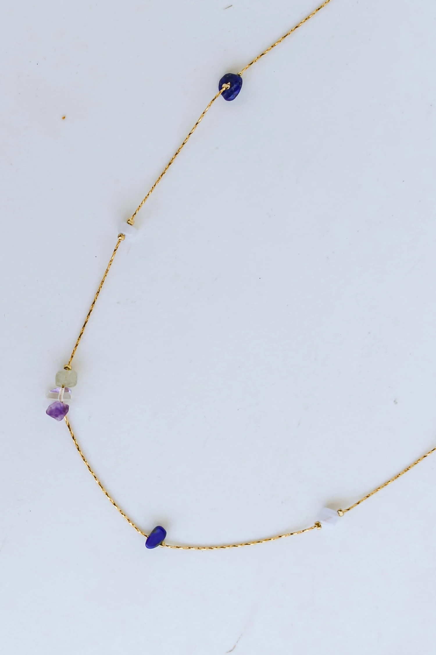 Millie Gold Stone Charm Necklace