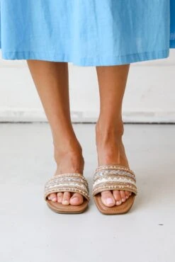 Better Together Gold Beaded Rhinestone Slide Sandals -Trendy Clothing Store shopdressup beaded sandals 4babe39a 8493 4822 8d63 ed5c7d79595d