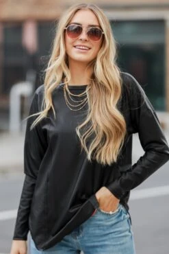 FINAL SALE - Classically You Black Leather Top