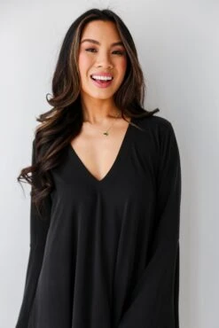 FINAL SALE - Flirty Delight Black Bell Sleeve Mini Dress -Trendy Clothing Store shopdressup black mini dress 7 7adcfd7c f668 49f7 92e3 6ebb3982d798