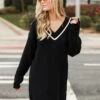 FINAL SALE - Snug As Can Be Black Mini Sweater Dress