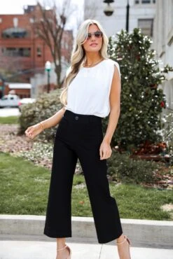 FINAL SALE - Icon Instinct Black Trouser Pants -Trendy Clothing Store shopdressup black trouser pants