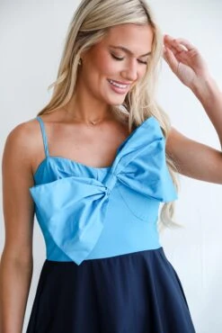 Endearing Beauty Blue Bow Maxi Dress -Trendy Clothing Store shopdressup blue bow maxi dress 9