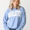 Blue Charleston Long Sleeve Tee -Trendy Clothing Store shopdressup blue charleston tshirt 3