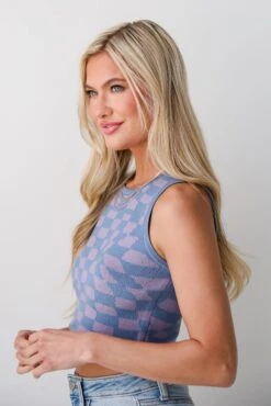 Feeling Groovy Blue Knit Tank - DU DEAL -Trendy Clothing Store shopdressup blue knit tank 4