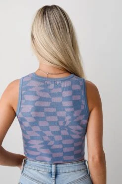 Feeling Groovy Blue Knit Tank - DU DEAL -Trendy Clothing Store shopdressup blue knit tank 5