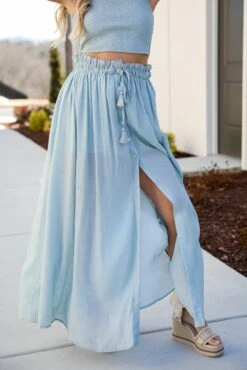 Sunny Impression Blue Maxi Skirt - DU DEAL
