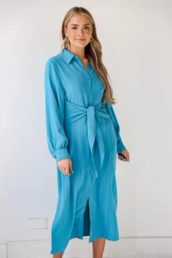 FINAL SALE - Divinely Dreamy Blue Midi Dress