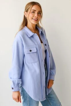 FINAL SALE - Irresistible Comfort Blue Brushed Knit Shacket - DU DEAL -Trendy Clothing Store shopdressup blue shacket 6