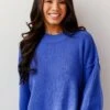FINAL SALE - Iconic Persona Blue Sweater -Trendy Clothing Store shopdressup blue sweater 2