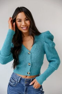 FINAL SALE - From The Heart Teal Sweater Cardigan -Trendy Clothing Store shopdressup blue sweater cardigan 5 43d11cb5 2205 48ed 97f9 f63984364084