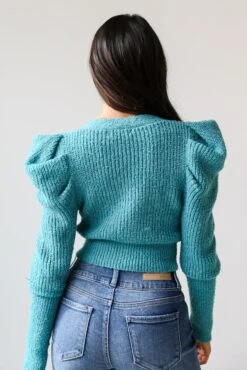 FINAL SALE - From The Heart Teal Sweater Cardigan -Trendy Clothing Store shopdressup blue sweater cardigan 8 edfa9dd6 b293 484d b3ec c0f848e0a414