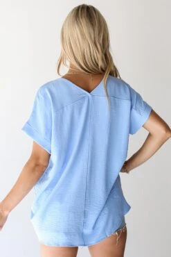 FINAL SALE - Appealing Passion Oversized Blouse - DU DEAL -Trendy Clothing Store shopdressup blue vneck blouse 18