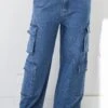 FINAL SALE - Cool Influence Medium Wash Cargo Jeans -Trendy Clothing Store shopdressup cargo jeans 5