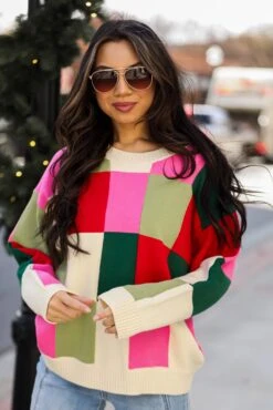 Comfiest Trend Checkered Oversized Sweater -Trendy Clothing Store shopdressup checkered sweater 12cb690b a80f 4957 979b b099e80ad96a