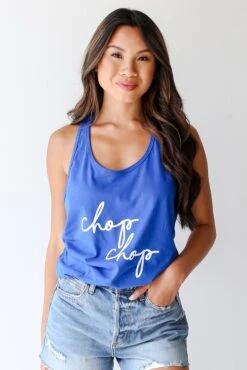 Blue Chop Chop Tank -Trendy Clothing Store shopdressup chop tank 2 bb08d553 ba1b 4903 ae67 d233cc019c7f