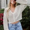 Perfect Fate Natural Crochet Knit Top -Trendy Clothing Store shopdressup crichet knit top 7