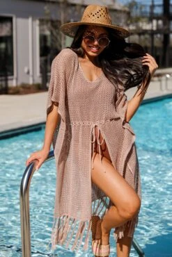 Ocean Waves Crochet Knit Coverup -Trendy Clothing Store shopdressup crochet coverup 5