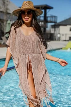 Ocean Waves Crochet Knit Coverup -Trendy Clothing Store shopdressup crochet coverup 7