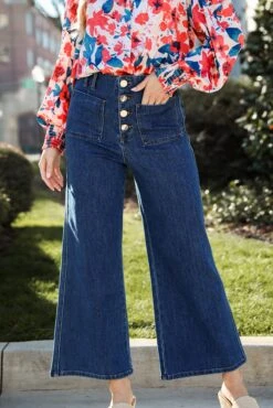 Annie Dark Wash Wide Leg Jeans