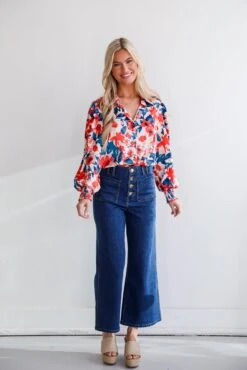 Annie Dark Wash Wide Leg Jeans -Trendy Clothing Store shopdressup dark wash denim jeans