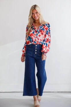 Annie Dark Wash Wide Leg Jeans -Trendy Clothing Store shopdressup dark wash denim jeans 3