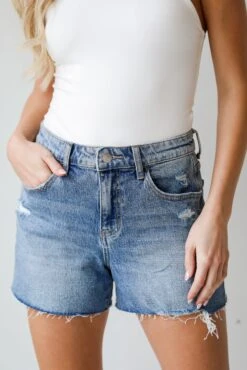 Jordan Medium Wash Distressed Denim Shorts