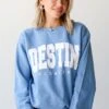 Blue Destin Florida Block Letter Sweatshirt -Trendy Clothing Store shopdressup destin pullover 3 8c825477 332c 49b7 945e 6746b94b1e10