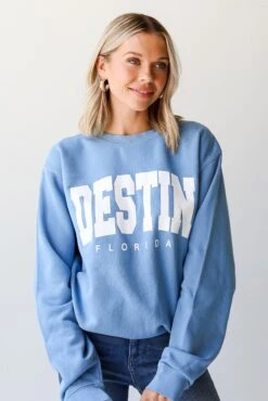 Blue Destin Florida Block Letter Sweatshirt