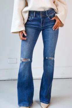 Break It Down Medium Wash Distressed Flare Jeans -Trendy Clothing Store shopdressup flare denim jeans 5 dac3f9de 5677 4bca a0e9 f9bc57e7b1a0