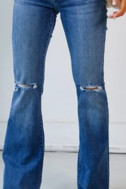 Break It Down Medium Wash Distressed Flare Jeans -Trendy Clothing Store shopdressup flare denim jeans 7 b59d73c1 3ac3 43cb 8c66 ce80be5ed9a8