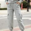 FINAL SALE - Comfy Pursuit Fleece Cargo Jogger Sweatpants - DOORBUSTER -Trendy Clothing Store shopdressup fleece joggers