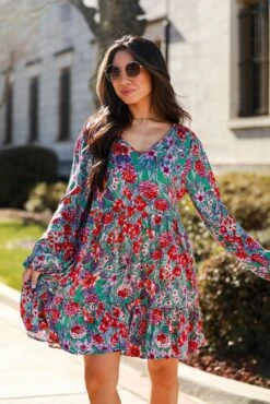 FINAL SALE - Adored Entrance Green Floral Babydoll Mini Dress -Trendy Clothing Store shopdressup floral babydoll dress 10 5b8308ed 3b98 4aa6 b5e8 9b17f207a475