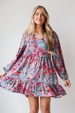 FINAL SALE - Adored Entrance Green Floral Babydoll Mini Dress -Trendy Clothing Store shopdressup floral babydoll dress 2 d0309218 31b7 455e 96d1 2bac83869c8a